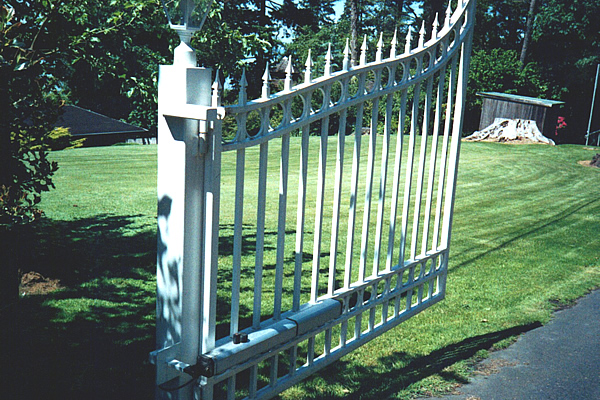 Iron Swing Gate Painted White