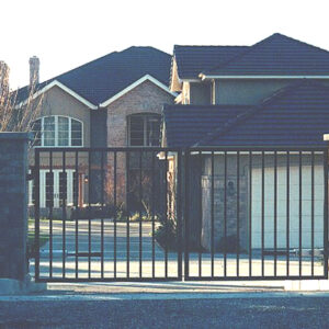 Iron Swing Gate with Pad Mounted Arms