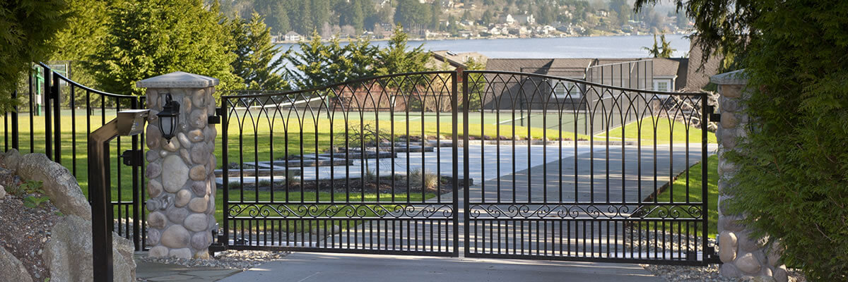 Double Swing Iron Home Driveway Gate Iron Fencing