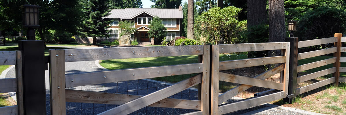 Wood Driveway Privacy Gate