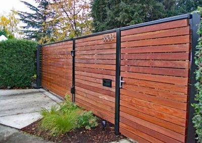 Ipe Wood Driveway Gate and Pedestrian Gate - 14132