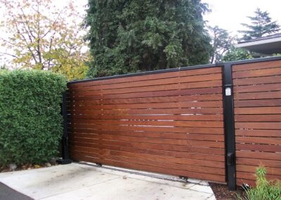 Ipe Wood Sliding Driveway Gate - 14132