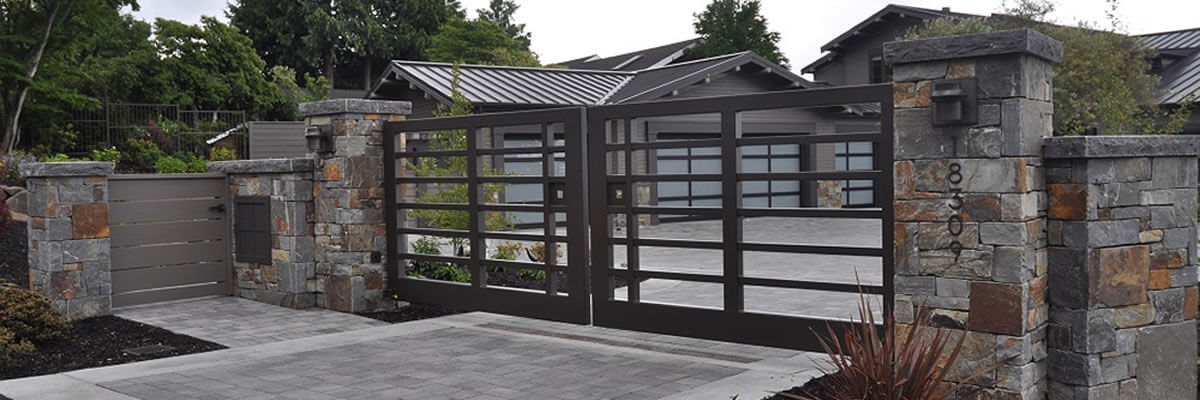 Featured Gate - Thick framed iron driveway gate  - Seattle