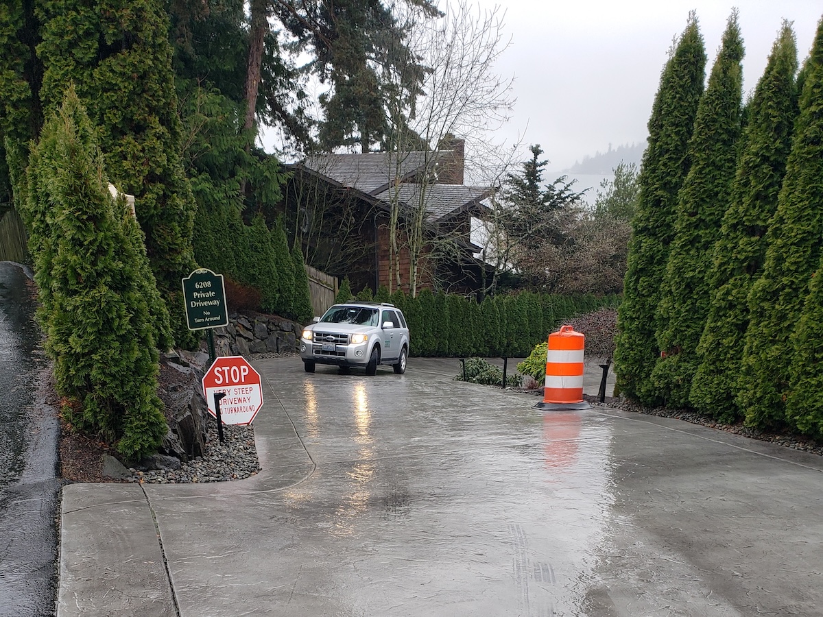 Bellevue Rails To Trails Impacted Driveway Before Automated Steel Swing Gate Installation