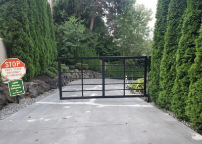 Automated Steel Swing Gate Next to a Drop-off, Bellevue, WA